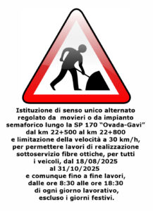 Ovada, Gavi info viabilità dal 18/08/2025 al 31/10/2025